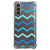 Samsung Galaxy S21 Doorzichtige Silicone Hoesje Zigzag Blauw B2C Telecom