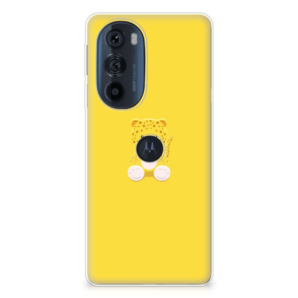 Motorola Edge 30 Pro Telefoonhoesje met Naam Baby Leopard B2C Telecom