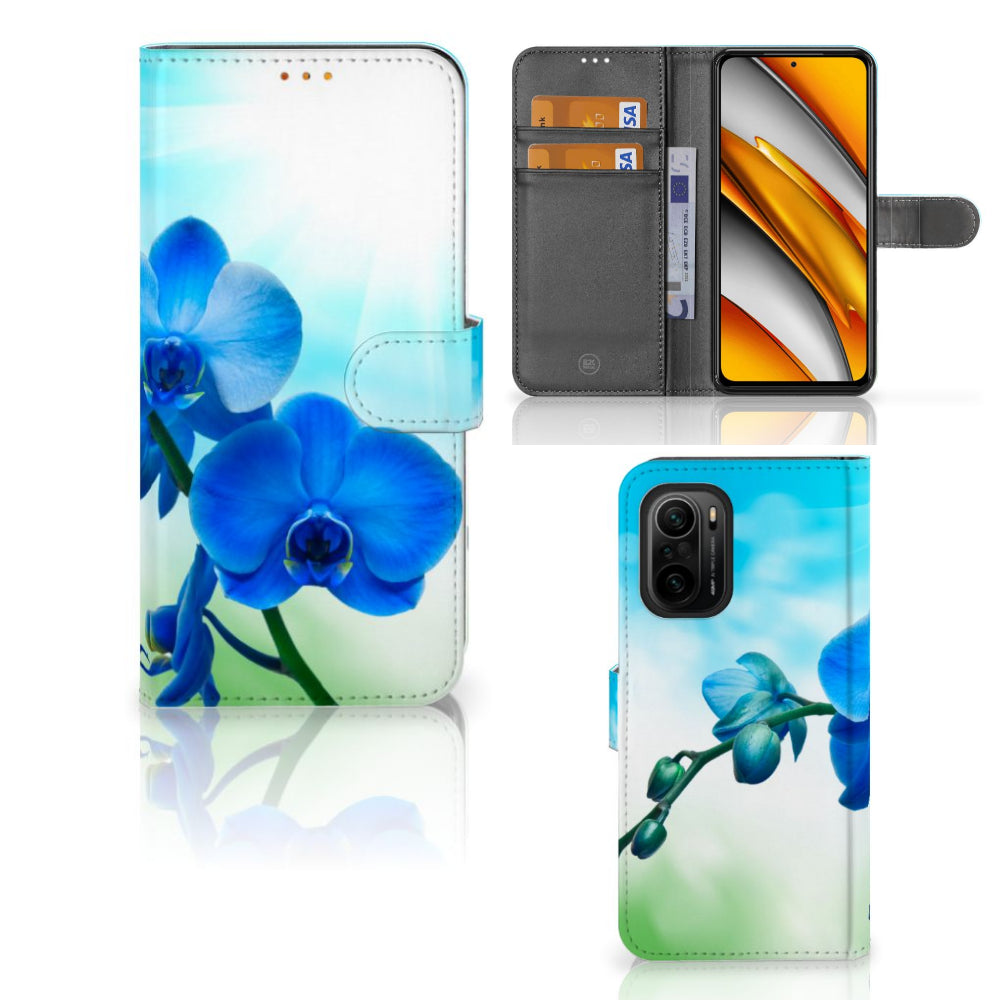 Poco F3 | Xiaomi Mi 11i Hoesje Orchidee Blauw - Cadeau voor je Moeder