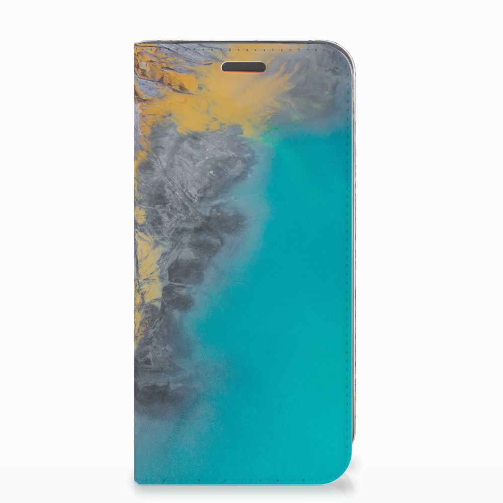 Motorola Moto E5 Play Standcase Marble Blue Gold