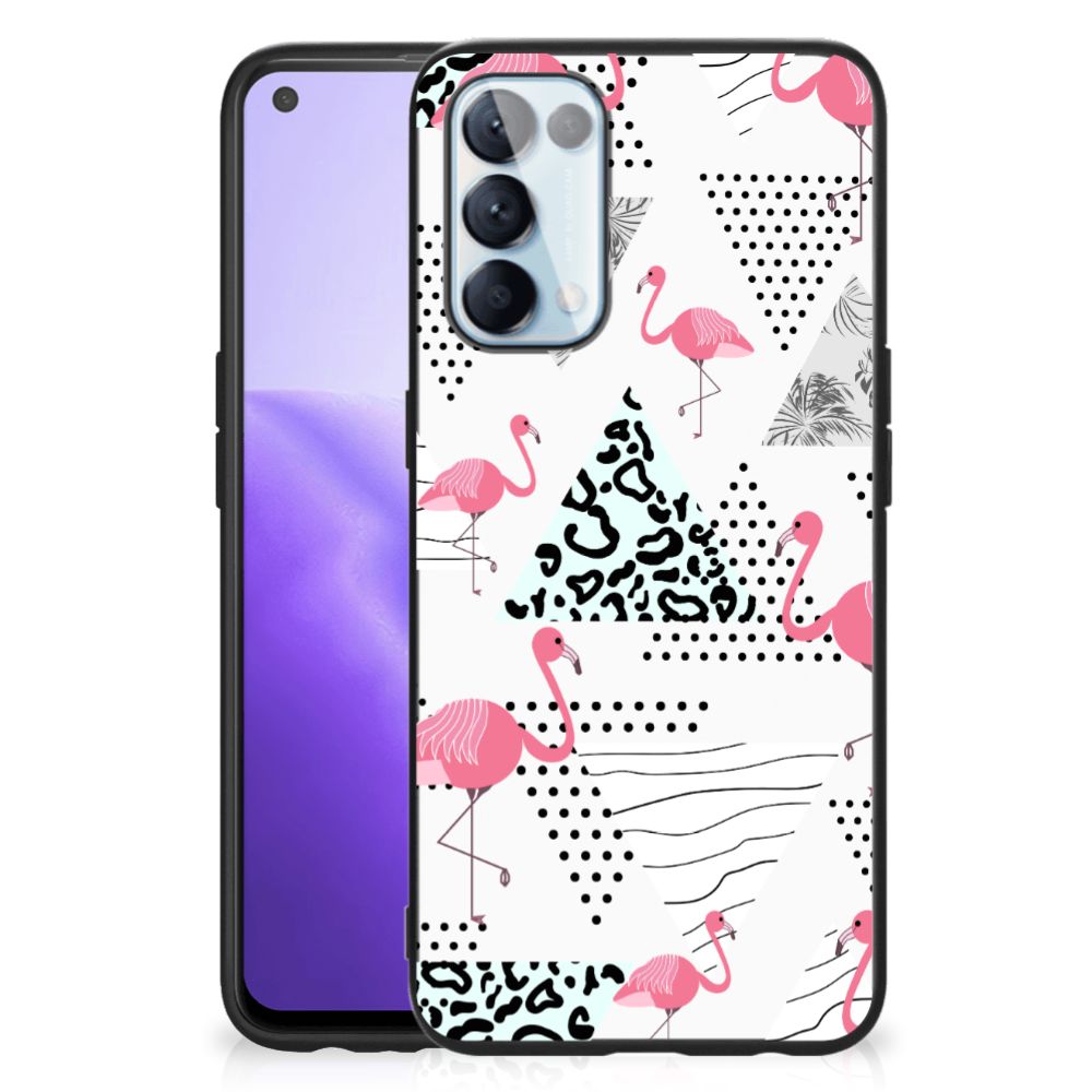 OPPO Reno5 5G | Find X3 Lite Dierenprint Telefoonhoesje Flamingo Triangle