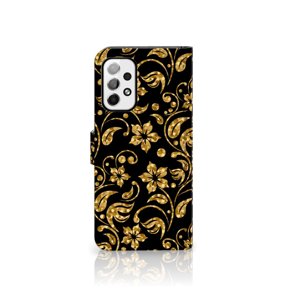 Samsung Galaxy A73 5G Hoesje Gouden Bloemen