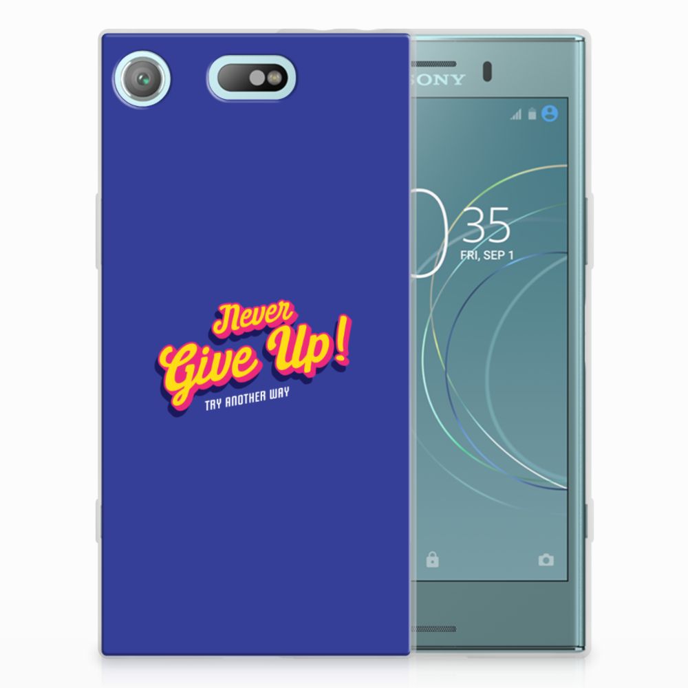 Sony Xperia XZ1 Compact Siliconen hoesje met naam Never Give Up