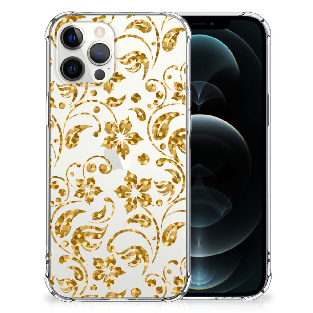 iPhone 12 Pro Max Case Gouden Bloemen B2C Telecom