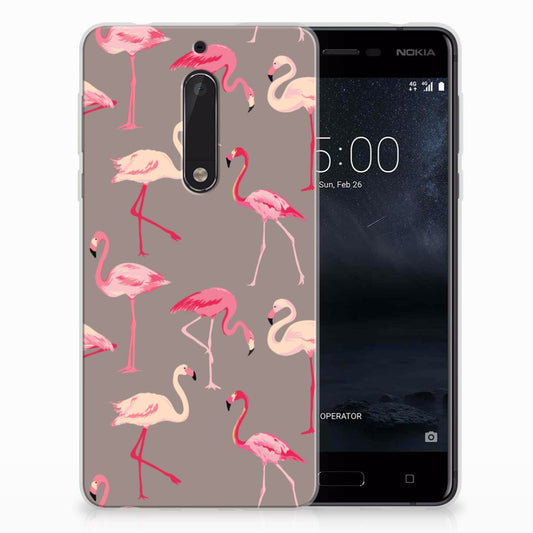 Nokia 5 TPU Hoesje Flamingo