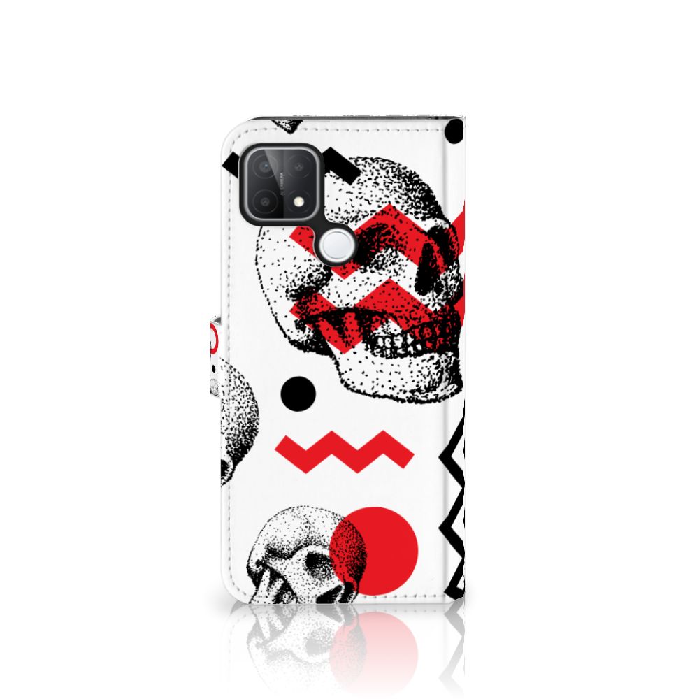 Telefoonhoesje met Naam OPPO A15 Skull Red