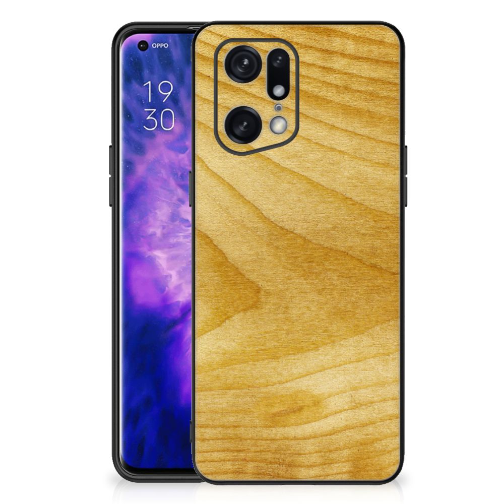 OPPO Find X5 Pro Houten Print Telefoonhoesje Licht Hout