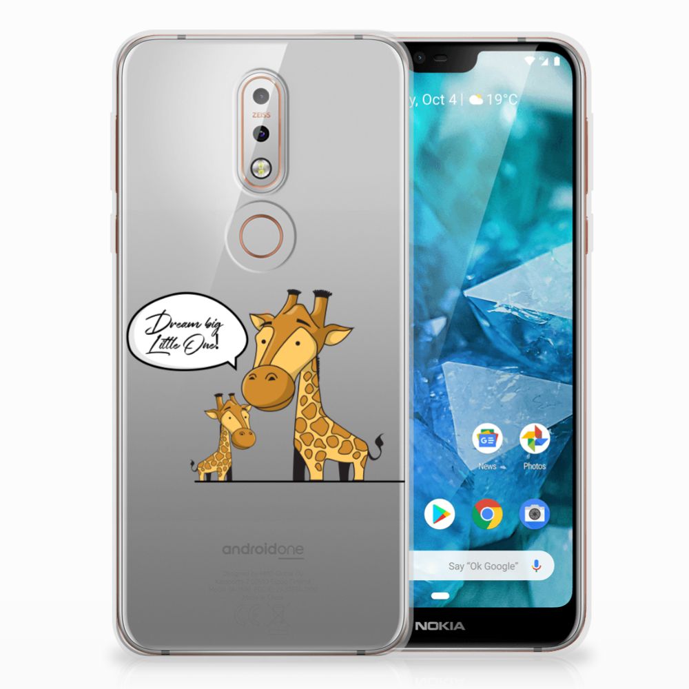 Nokia 7.1 Telefoonhoesje met Naam Giraffe