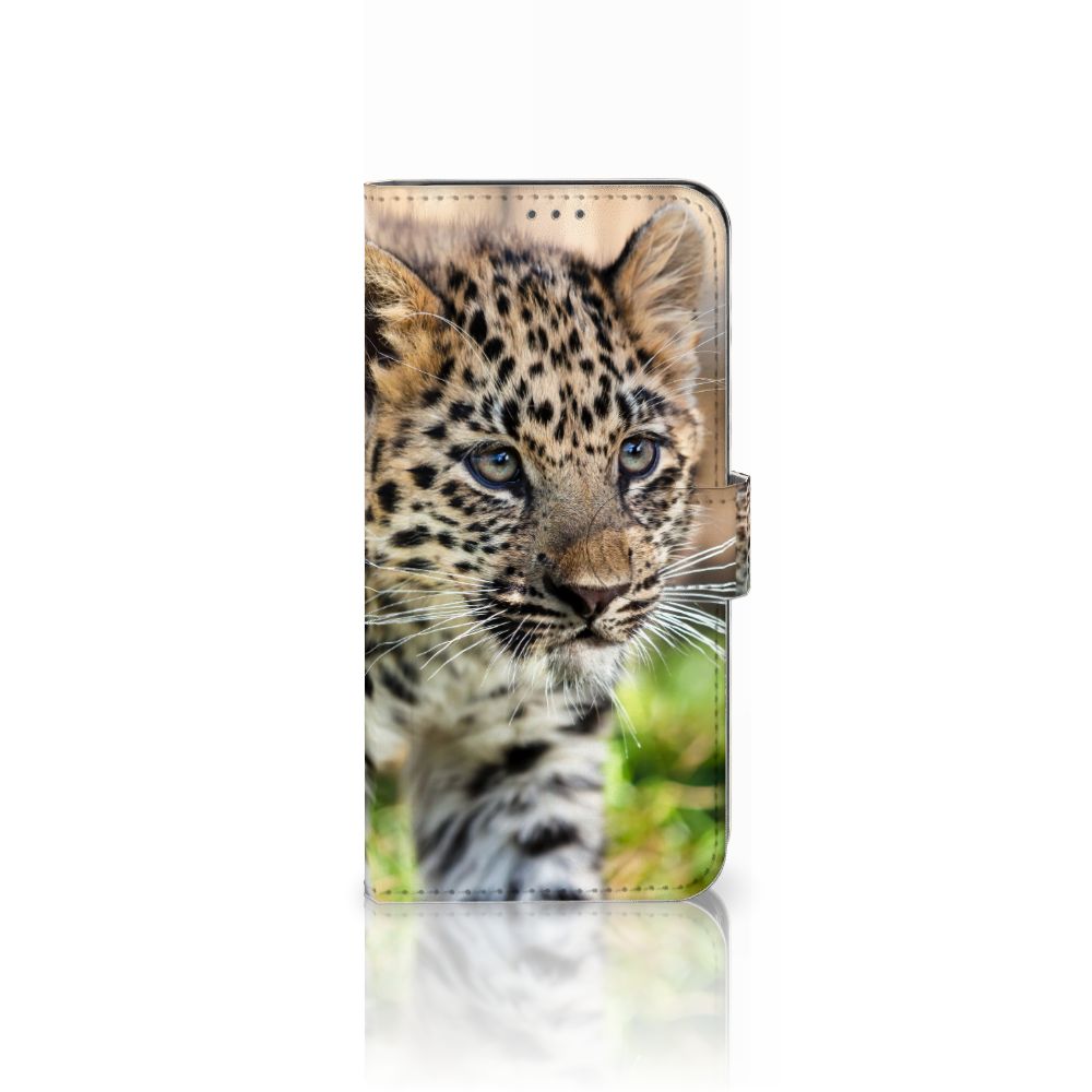 Samsung Galaxy A22 4G | M22 Telefoonhoesje met Pasjes Baby Luipaard