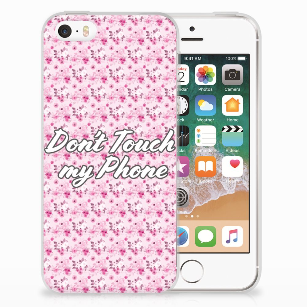 Apple iPhone SE | 5S Silicone-hoesje Flowers Pink DTMP