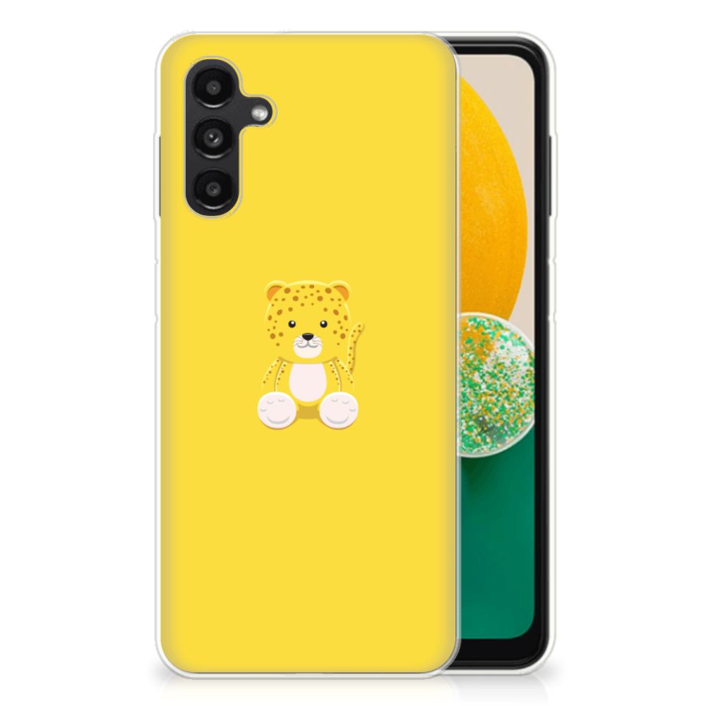 Samsung Galaxy A13 | A04s Telefoonhoesje met Naam Baby Leopard