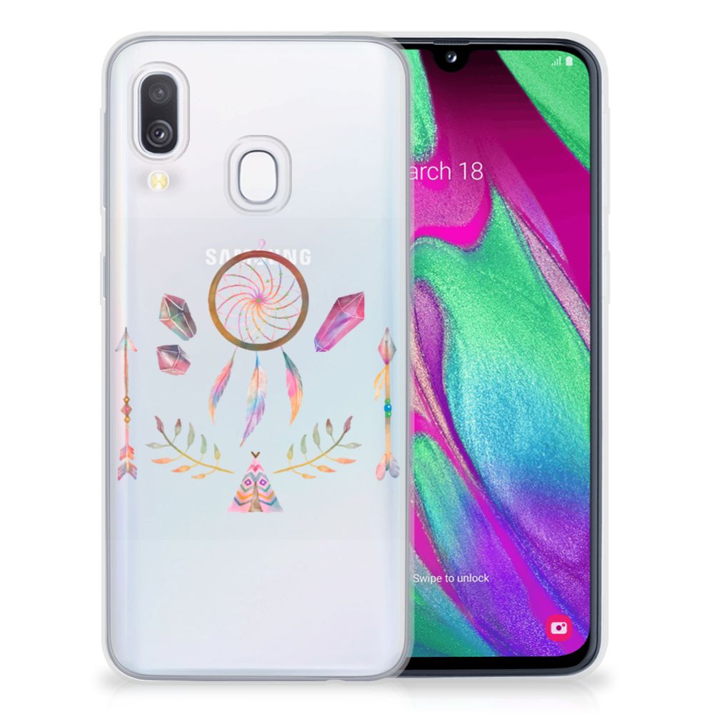 Samsung Galaxy A40 Telefoonhoesje met Naam Boho Dreamcatcher