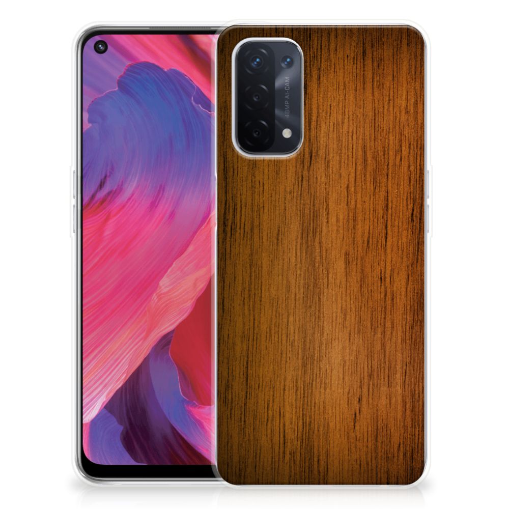 OPPO A93 5G Bumper Hoesje Donker Hout