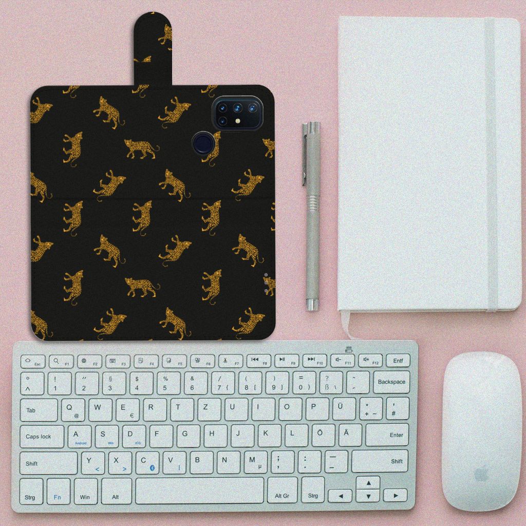 Telefoonhoesje met Pasjes voor OnePlus Nord N10 Leopards