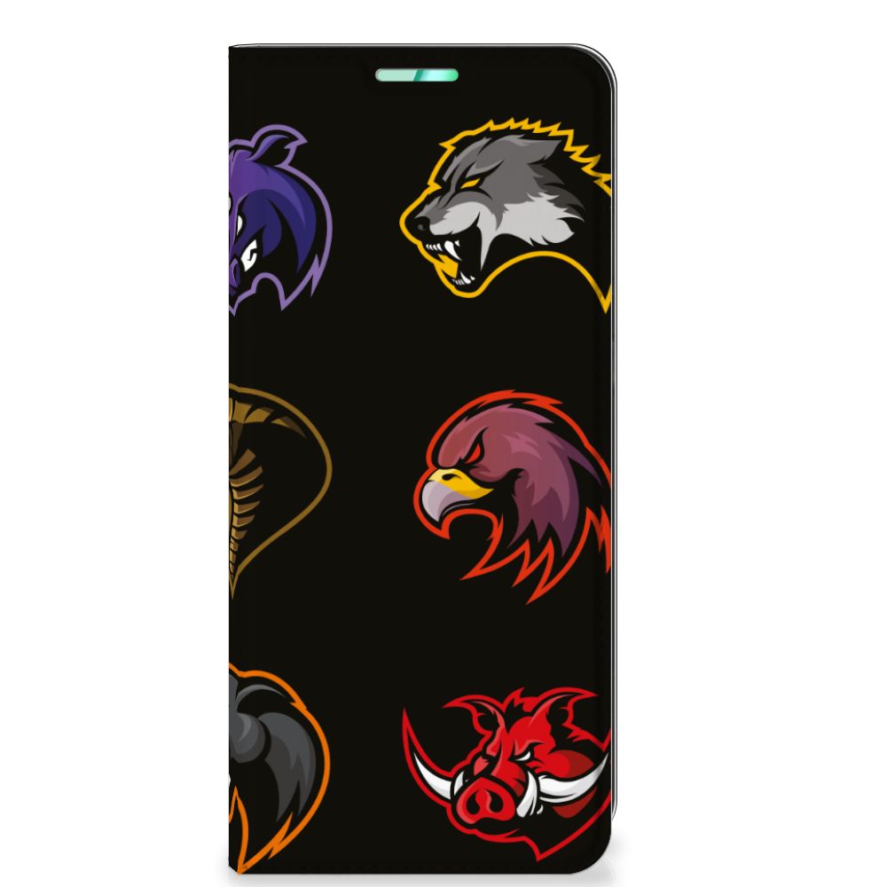 OnePlus 9 Pro Magnet Case Cartoon with colorful animal designs on a black background.