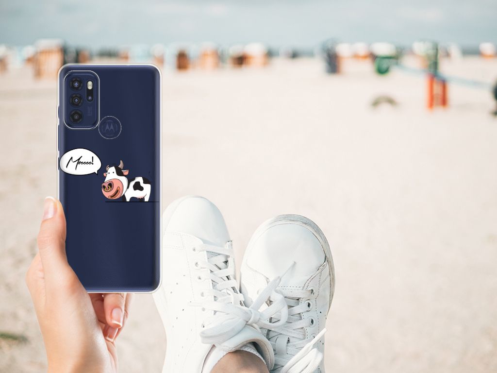 Motorola Moto G60s Telefoonhoesje met Naam Cow B2C Telecom