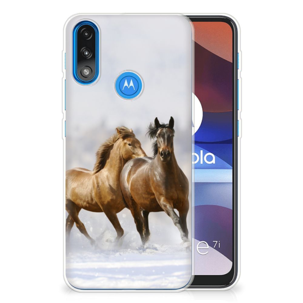 Motorola Moto E7/E7i Power TPU Hoesje Paarden