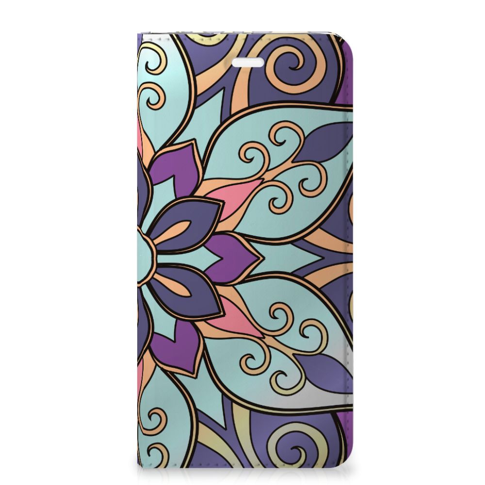 Huawei P10 Plus Smart Cover Purple Flower