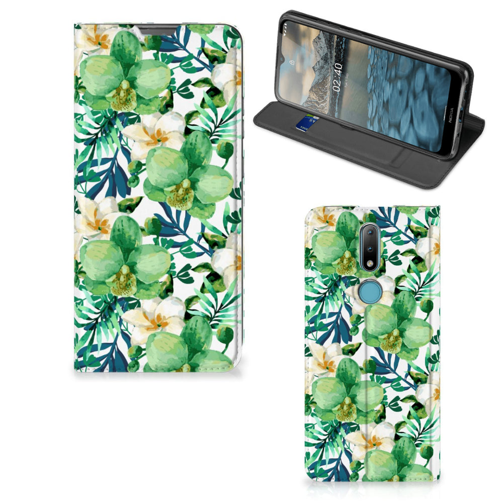 Nokia 2.4 Smart Cover Orchidee Groen