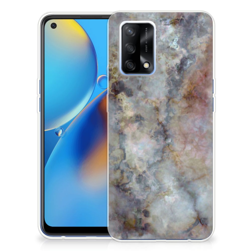 OPPO A74 4G TPU Siliconen Hoesje Marmer Grijs B2C Telecom