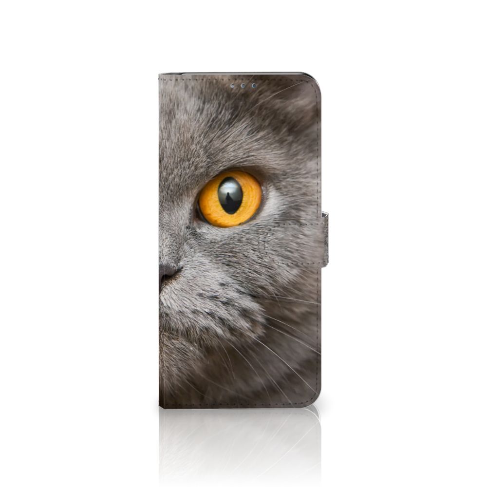Telefoonhoesje met Pasjes Motorola Moto G 5G Plus Britse Korthaar met afbeelding van een Britse korthaar kat.