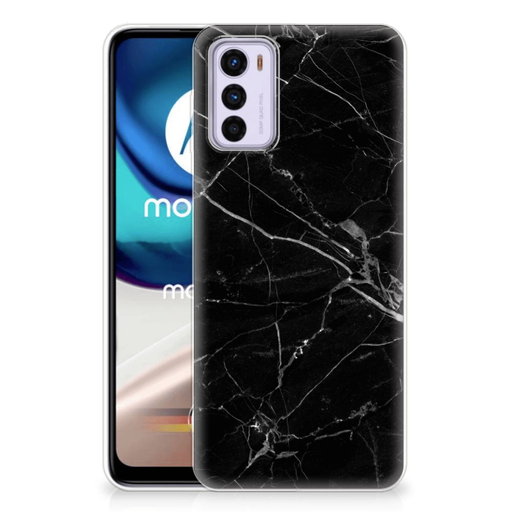 Motorola Moto G42 TPU Siliconen Hoesje Marmer Zwart - Origineel Cadeau Vader B2C Telecom