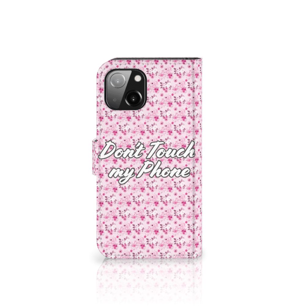 Apple iPhone 13 Portemonnee Hoesje Flowers Pink DTMP