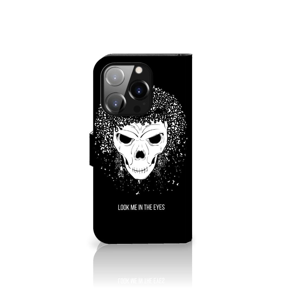 Telefoonhoesje met Naam iPhone 14 Pro Skull Hair