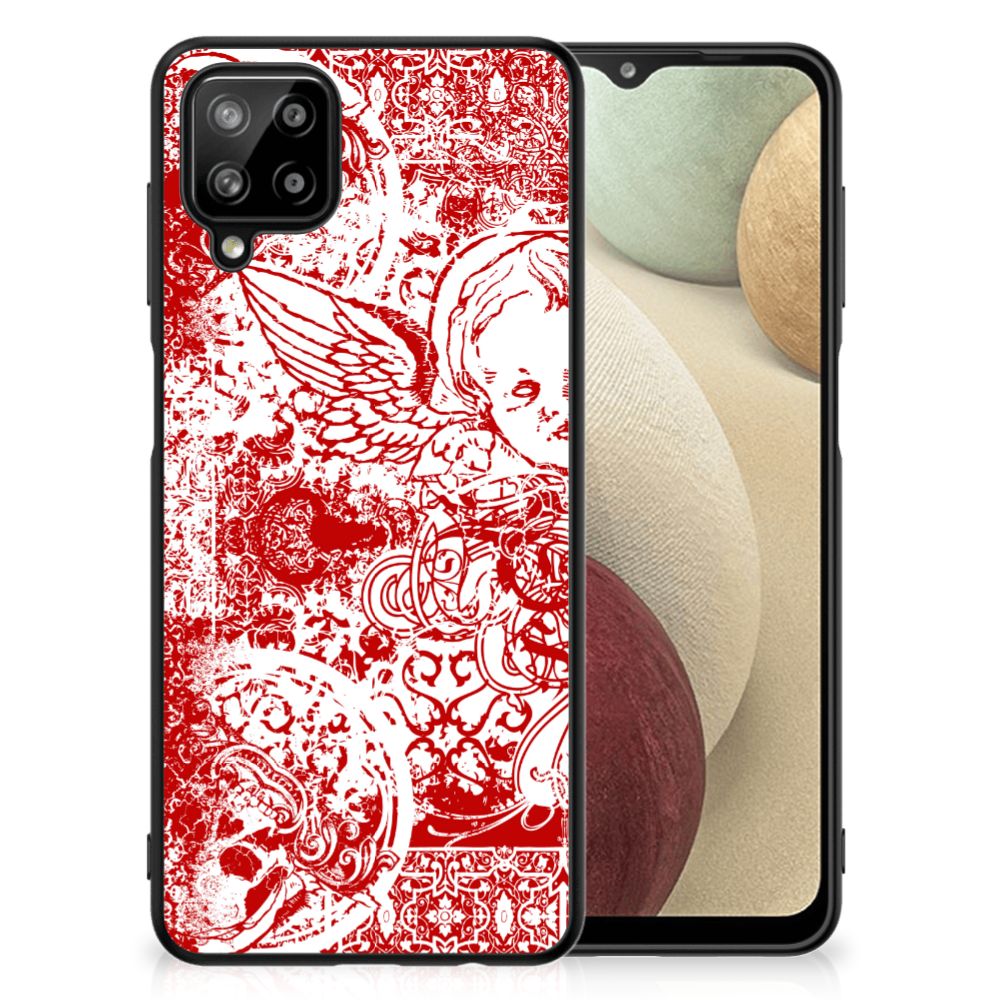 Telefoonhoesje Samsung Galaxy A12 Angel Skull Rood