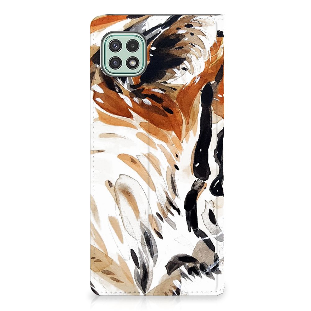 Bookcase Samsung Galaxy A22 5G Watercolor Tiger - B2C Telecom