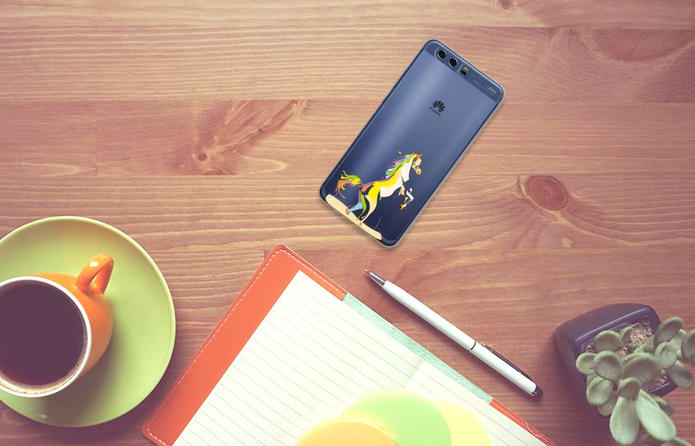 Huawei P10 Plus Telefoonhoesje met Naam Horse Color
