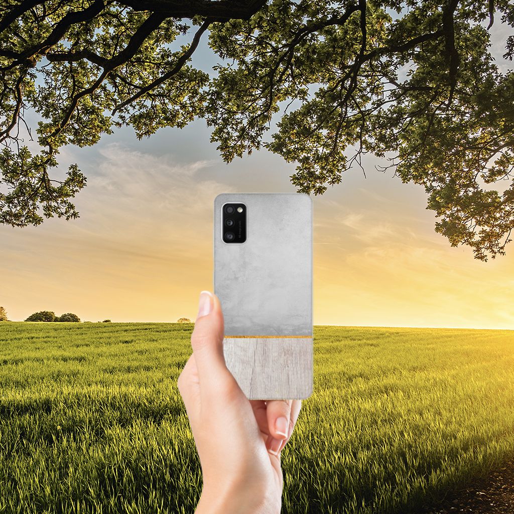Samsung Galaxy A41 Bumper Hoesje Wood Concrete B2C Telecom