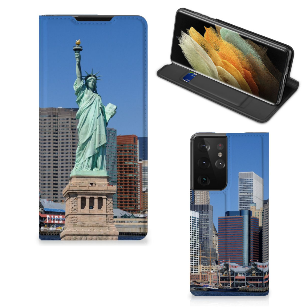 Samsung Galaxy S21 Ultra Book Cover Vrijheidsbeeld - B2C Telecom