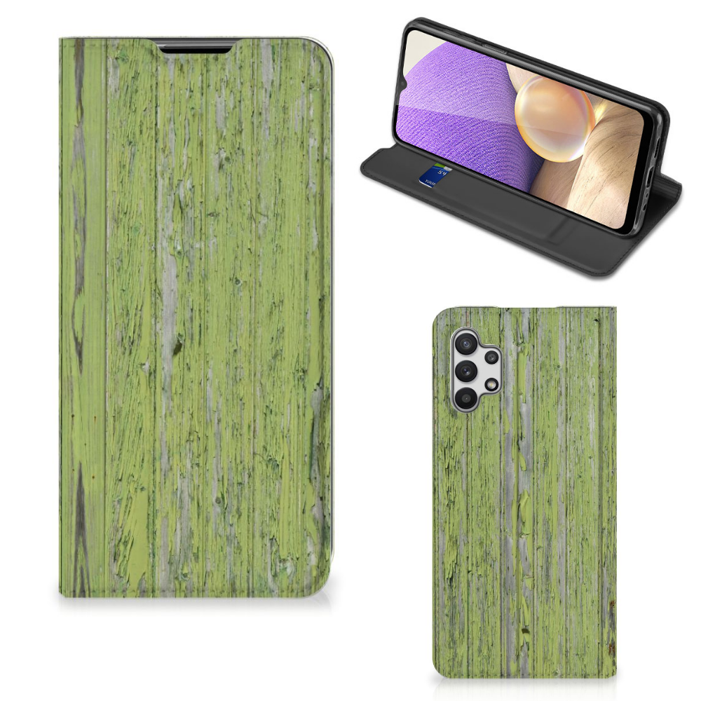 Samsung Galaxy A32 5G Book Wallet Case Green Wood - B2C Telecom