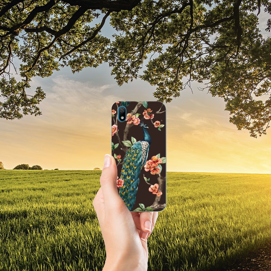 Huawei Y5 (2019) TPU Hoesje Pauw met Bloemen