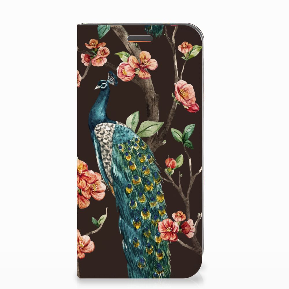 Motorola Moto E5 Play Hoesje maken Pauw met Bloemen