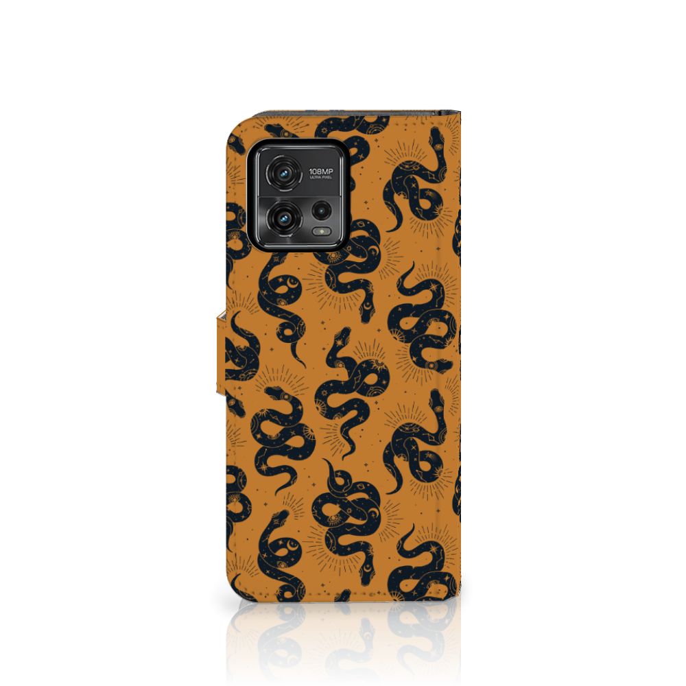 Telefoonhoesje met Pasjes voor Motorola Moto G72 Snakes