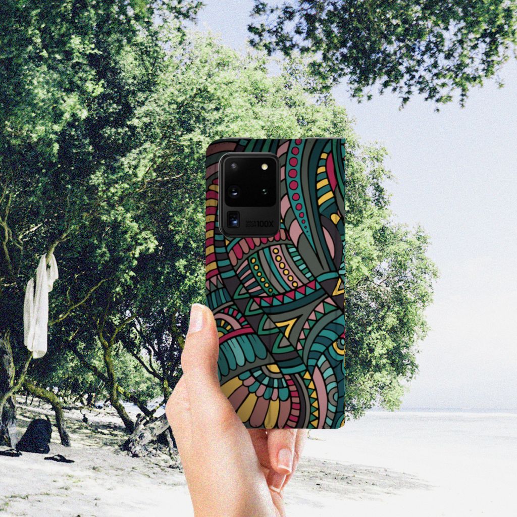 Samsung Galaxy S20 Ultra Hoesje met Magneet Aztec - B2C Telecom