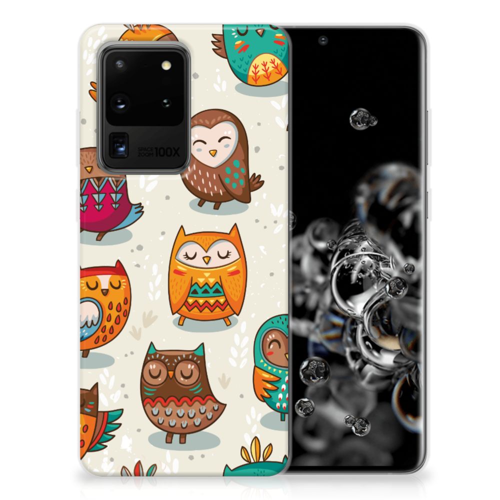 Samsung Galaxy S20 Ultra TPU Hoesje Vrolijke Uilen B2C Telecom