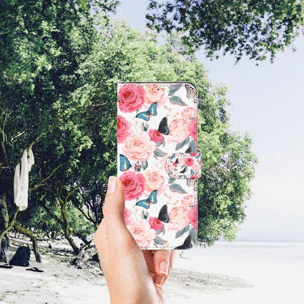 Samsung Galaxy M52 Hoesje Butterfly Roses
