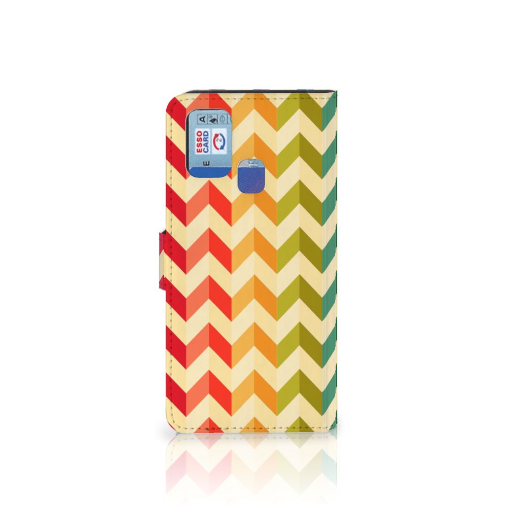 Samsung Galaxy M31 Telefoon Hoesje Zigzag Multi Color