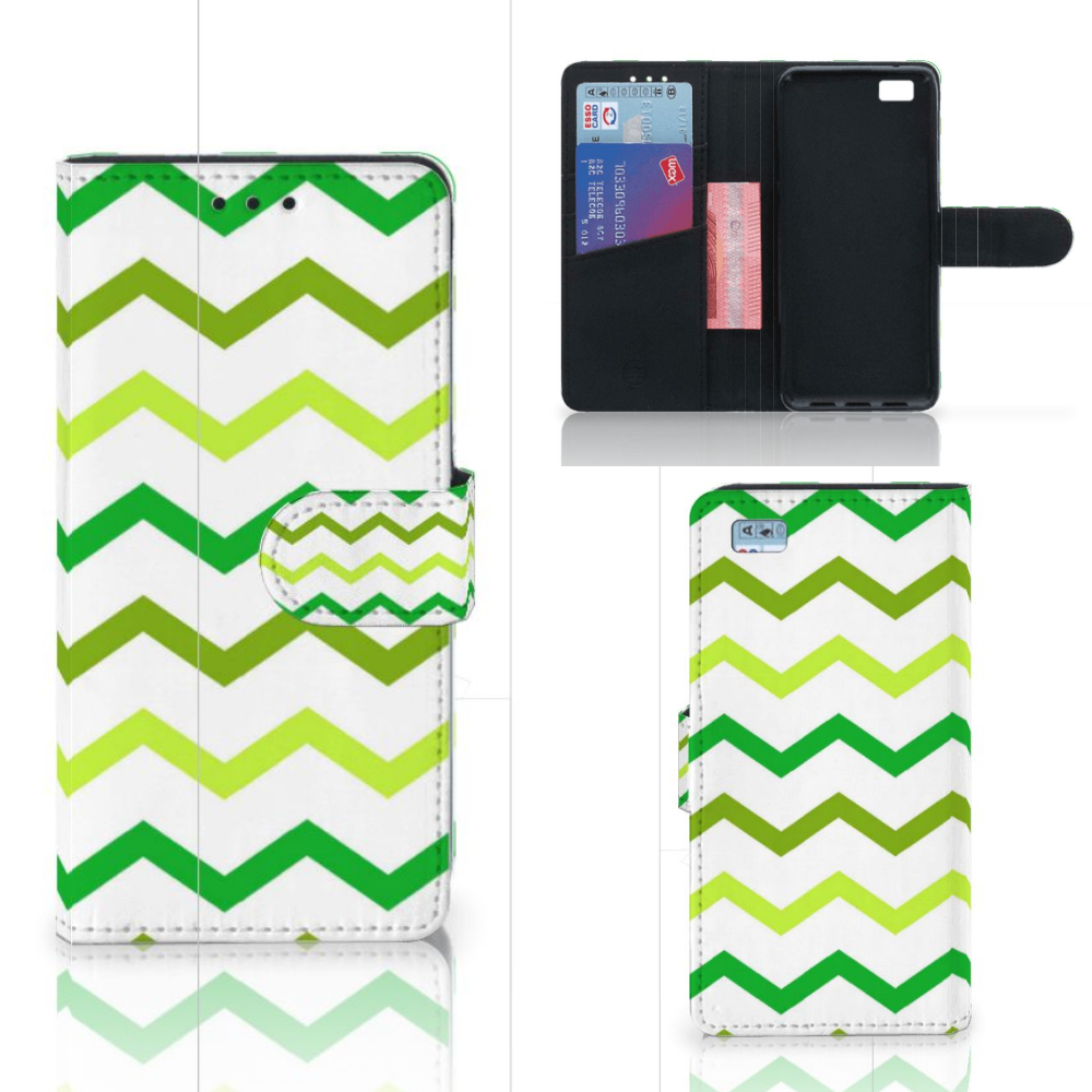 Huawei Ascend P8 Lite Telefoon Hoesje Zigzag Groen