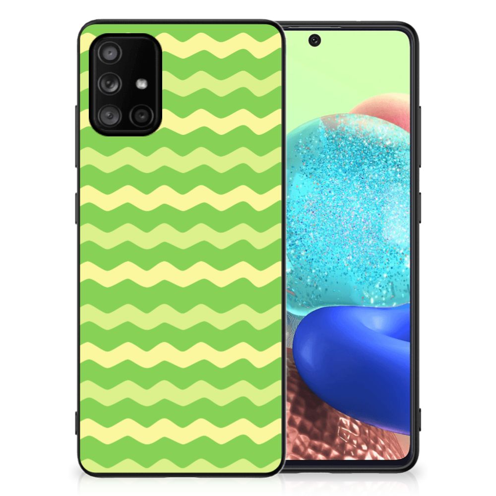 Samsung Galaxy A71 Back Case Waves Green