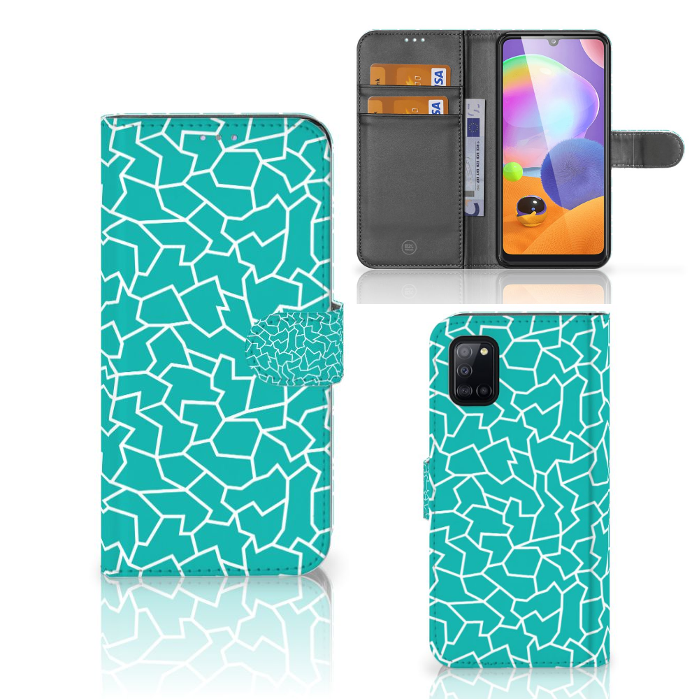 Samsung Galaxy A31 Hoesje Cracks Blue