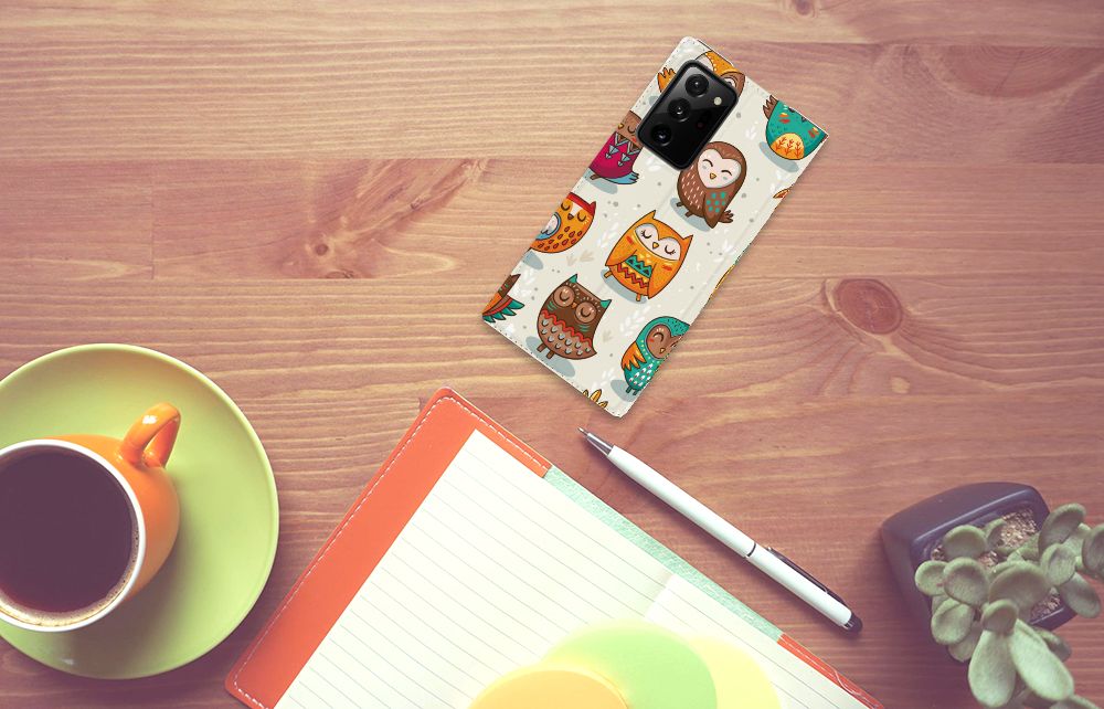 Samsung Galaxy Note 20 Ultra Hoesje maken Vrolijke Uilen - B2C Telecom