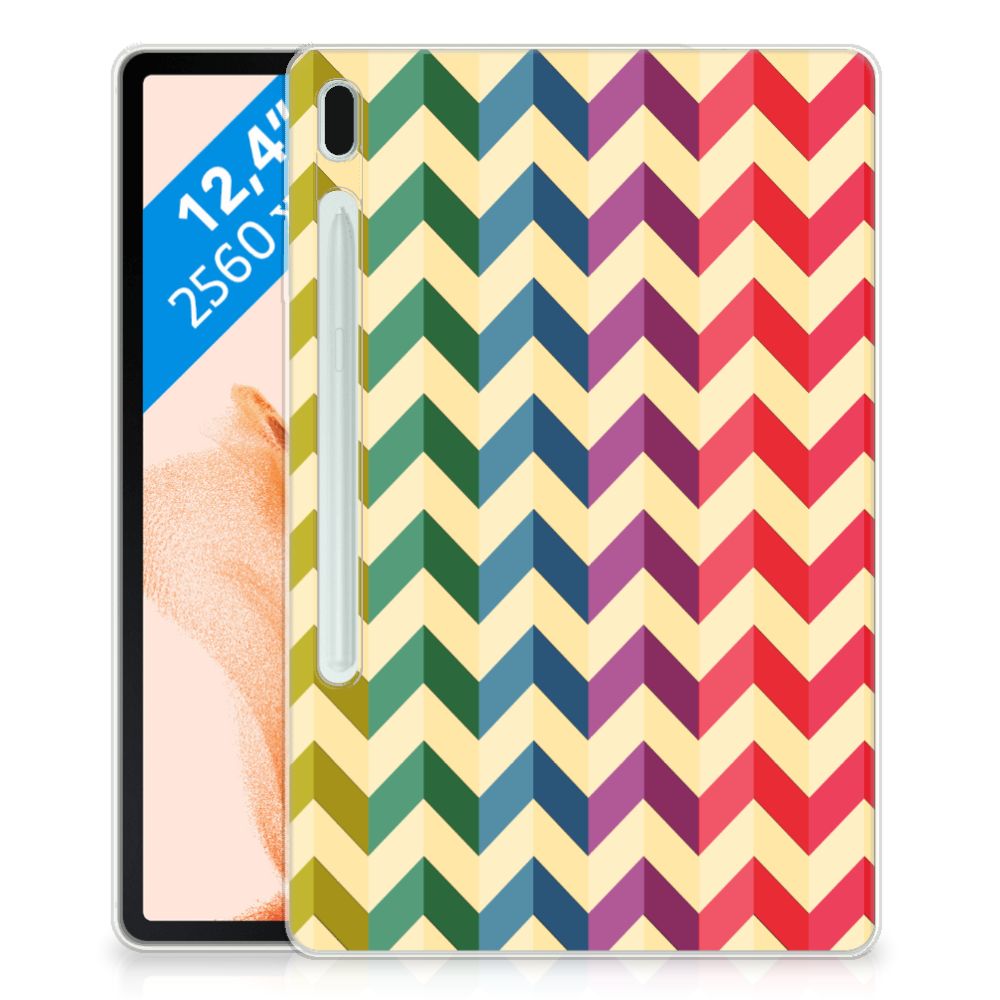 Samsung Galaxy Tab S7FE Hippe Hoes Zigzag Multi Color