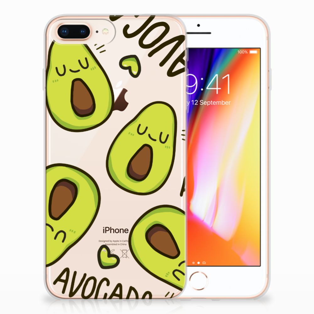 Apple iPhone 7 Plus | 8 Plus Telefoonhoesje met Naam Avocado Singing