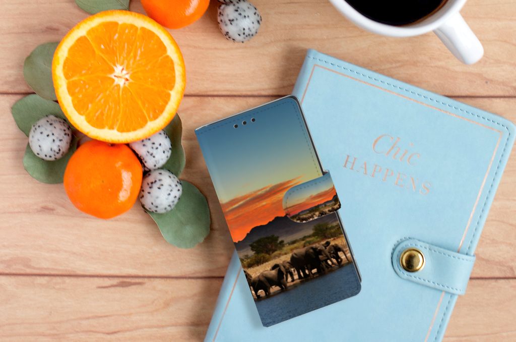 Sony Xperia XA1 Telefoonhoesje met Pasjes Olifanten
