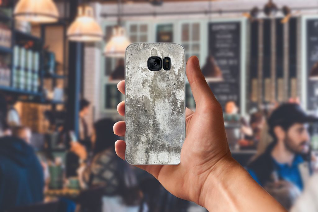 Samsung Galaxy S7 TPU Siliconen Hoesje Beton Print