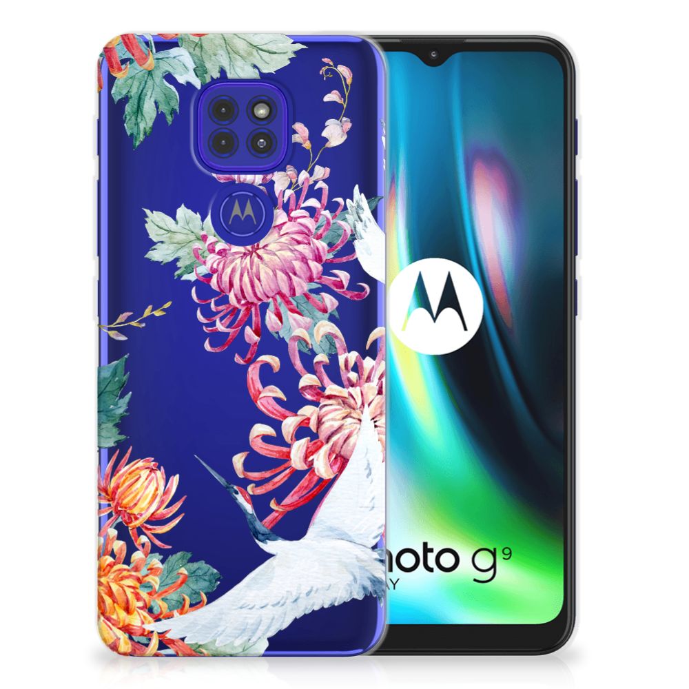 Motorola Moto G9 Play | E7 Plus TPU Hoesje Bird Flowers B2C Telecom
